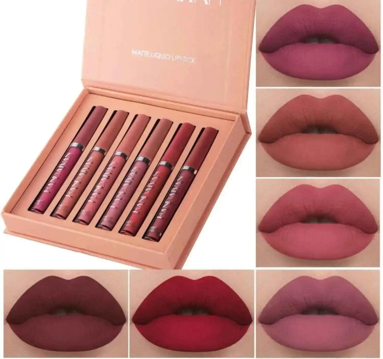 Matte Long Lasting Liquid Lipstick Set – 6 Shades, Waterproof & Smudge-Proof